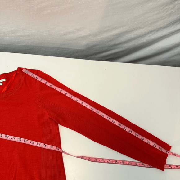 Max Studio Womens XL Red Sweater Round Neck Merino Wool Relaxed Fit Classic - Picture 6 of 9
